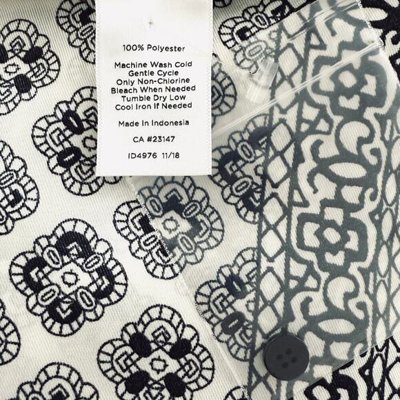 Talbots Sleeveless Black & White/Off White Elegant Top 1X - Picture 5 of 5